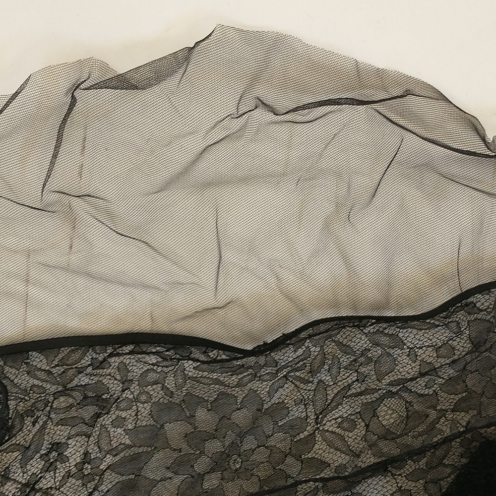 Antique Black Lace Over Dress Amazing Condition Ethereal Feminine Glam SeeMeasur - Picture 13 of 16